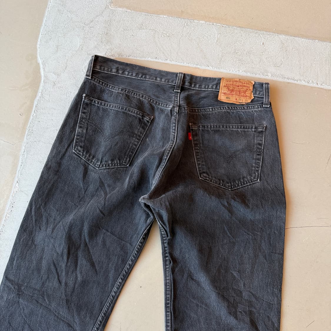 리바이스 501 흑청 데님 팬츠 상품이미지5