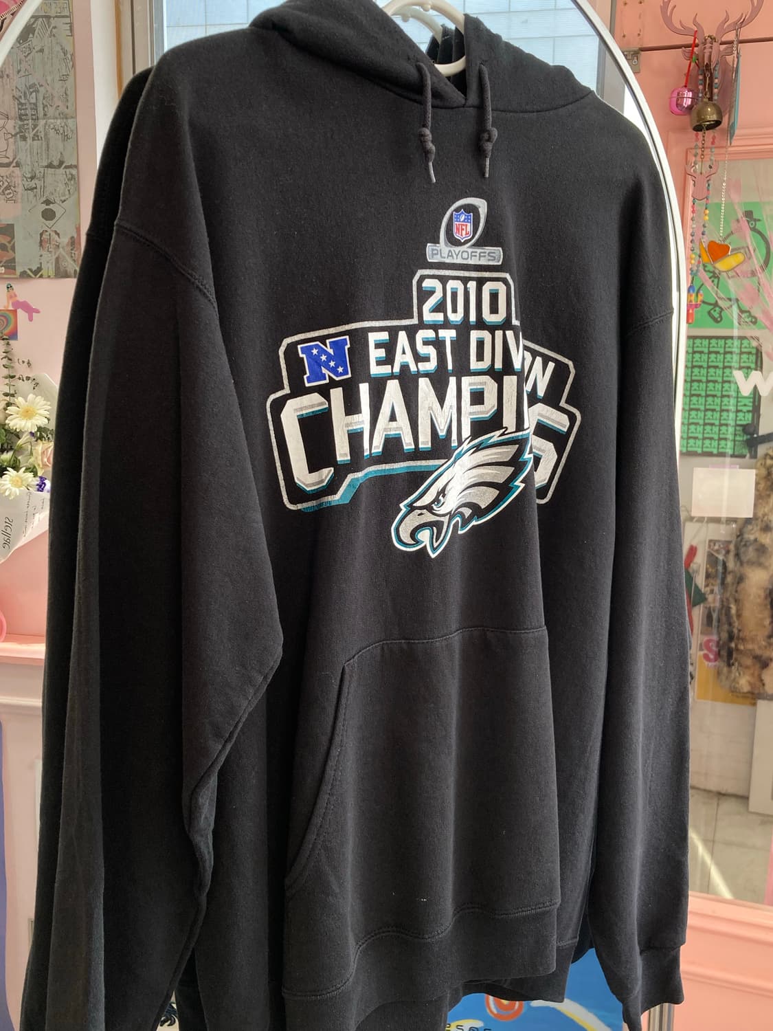 NFL 블랙 프린트 후드 티셔츠 상품이미지3