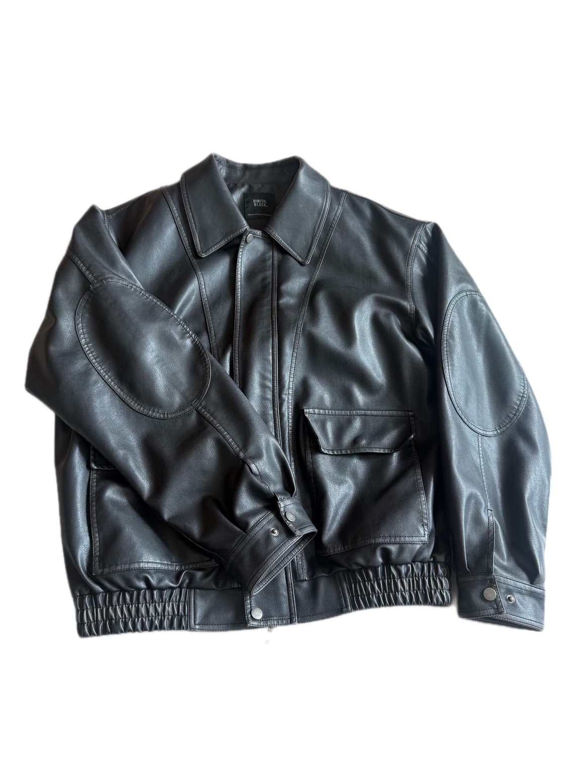 워싱 비건 레더 자켓 상품이미지1