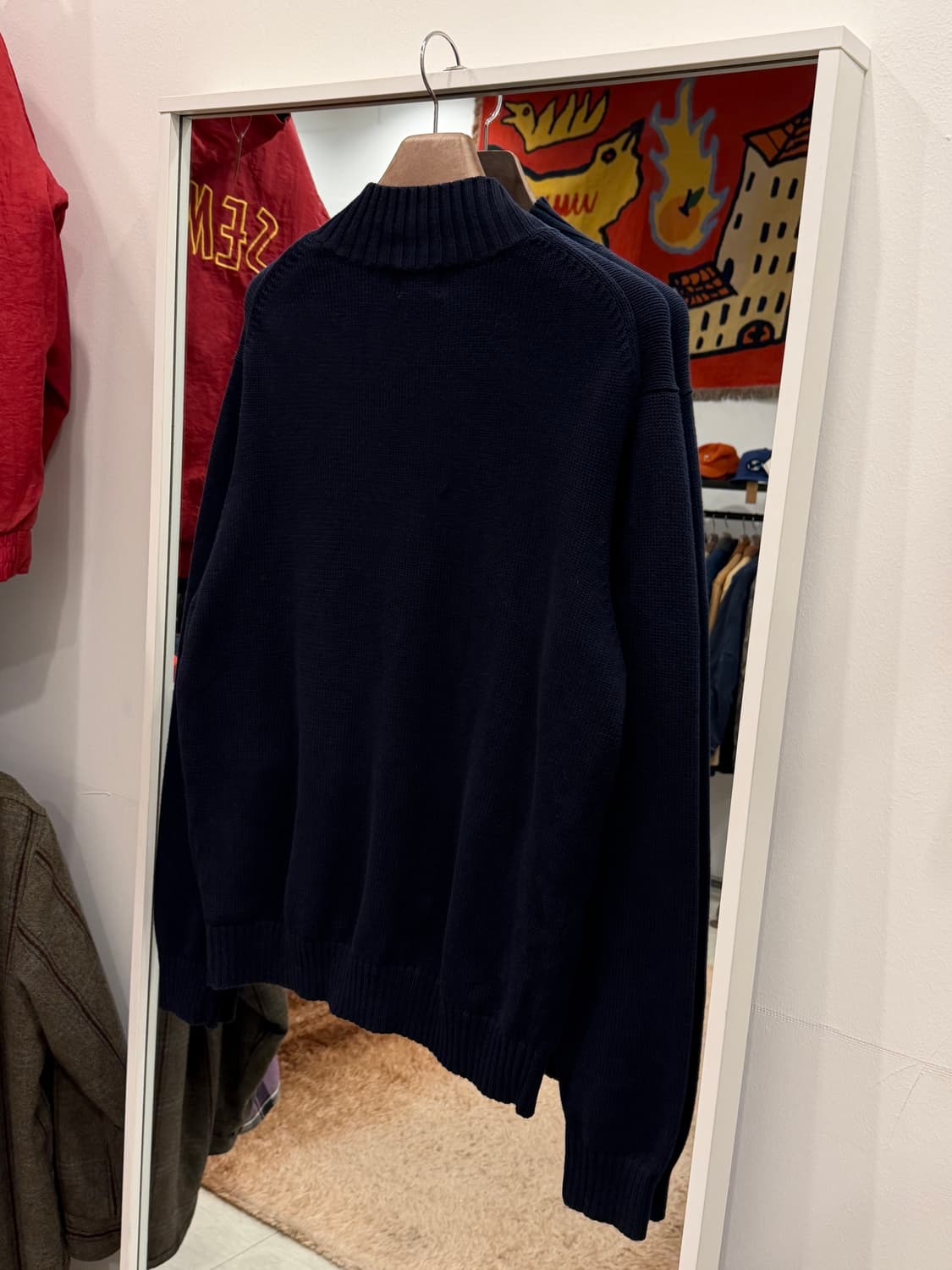 00s L.L.Bean 엘엘빈 코튼 니트 집업 (black) 상품이미지6