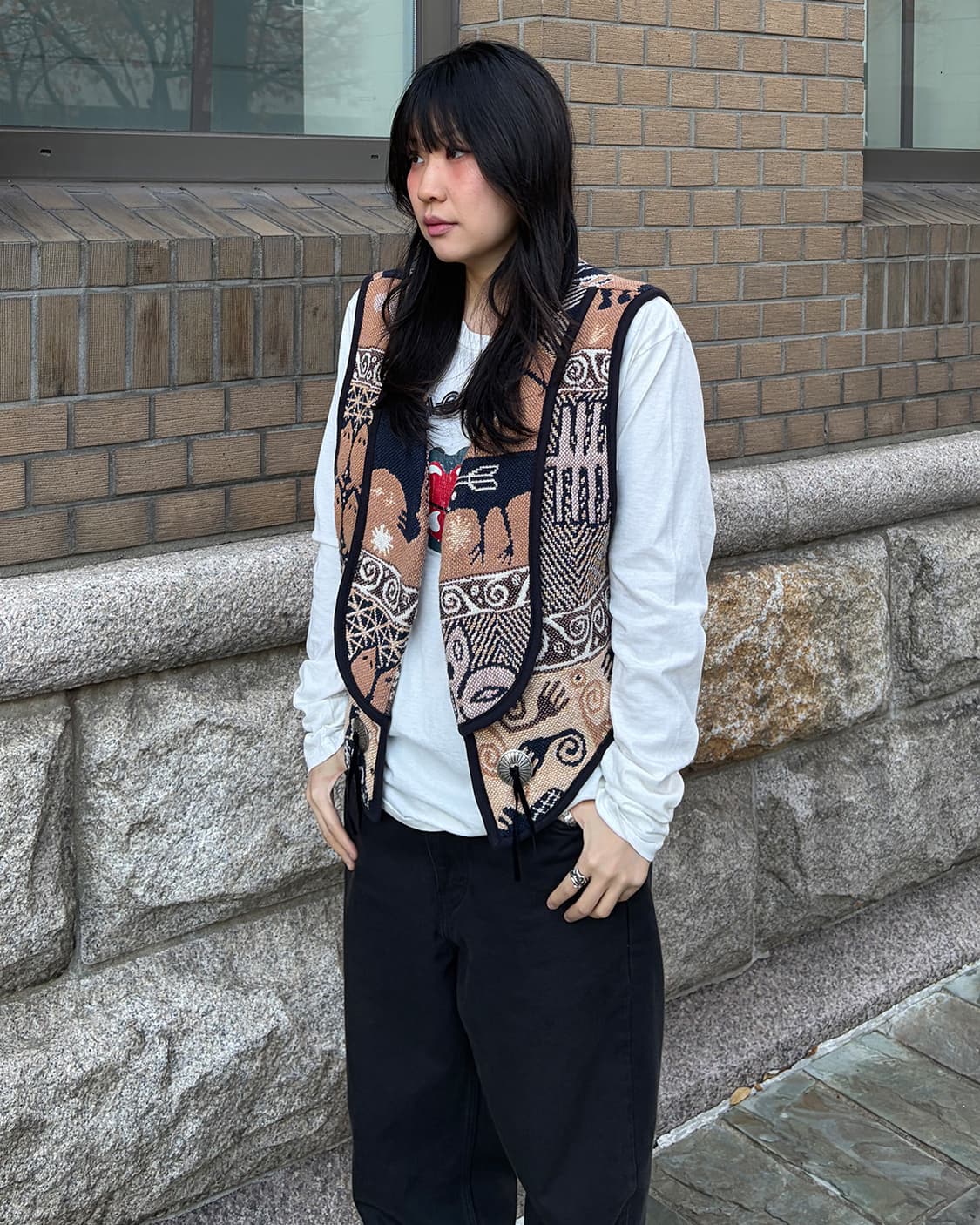 빈티지 웨스턴 콘초 베스트 상품이미지1