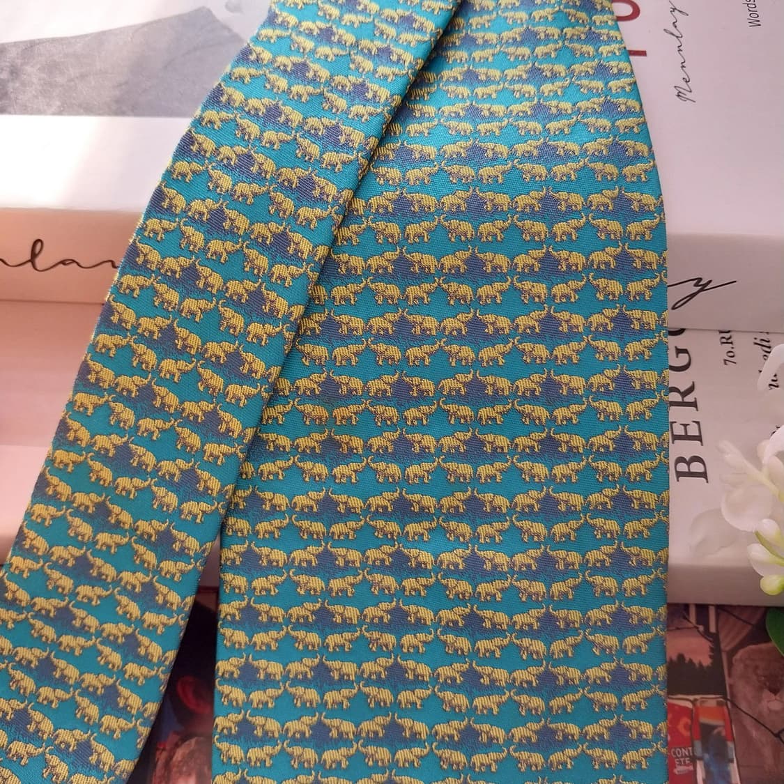 짐톰슨 실크 그린 코끼리 자카드 넥타이 9.5cm A+등급 K1440
 상품이미지3