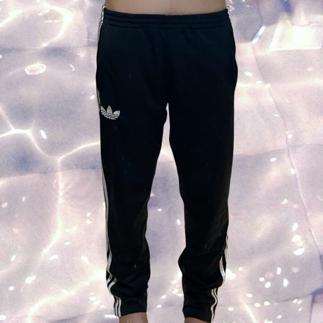 아디다스 파이어버드 검흰 블랙 화이트 삼선 와이드 트랙 팬츠 90  상품이미지2