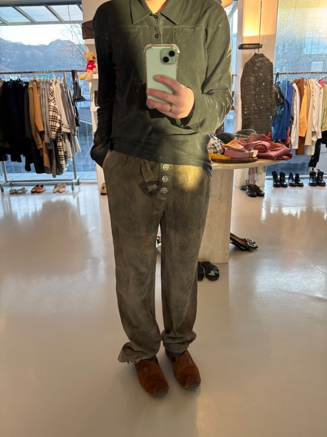 Vintage Landhaus Suede Leather Pants 상품이미지1