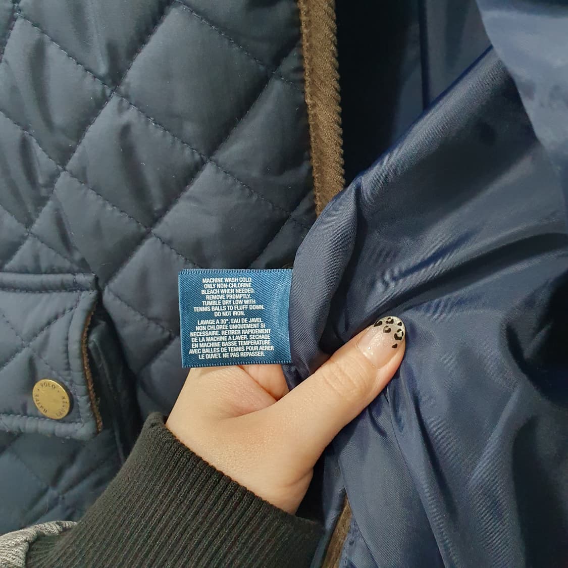 L 폴로랄프로렌 남성 네이비 다이아몬드퀄팅 누빔 자켓 점퍼 상품이미지5