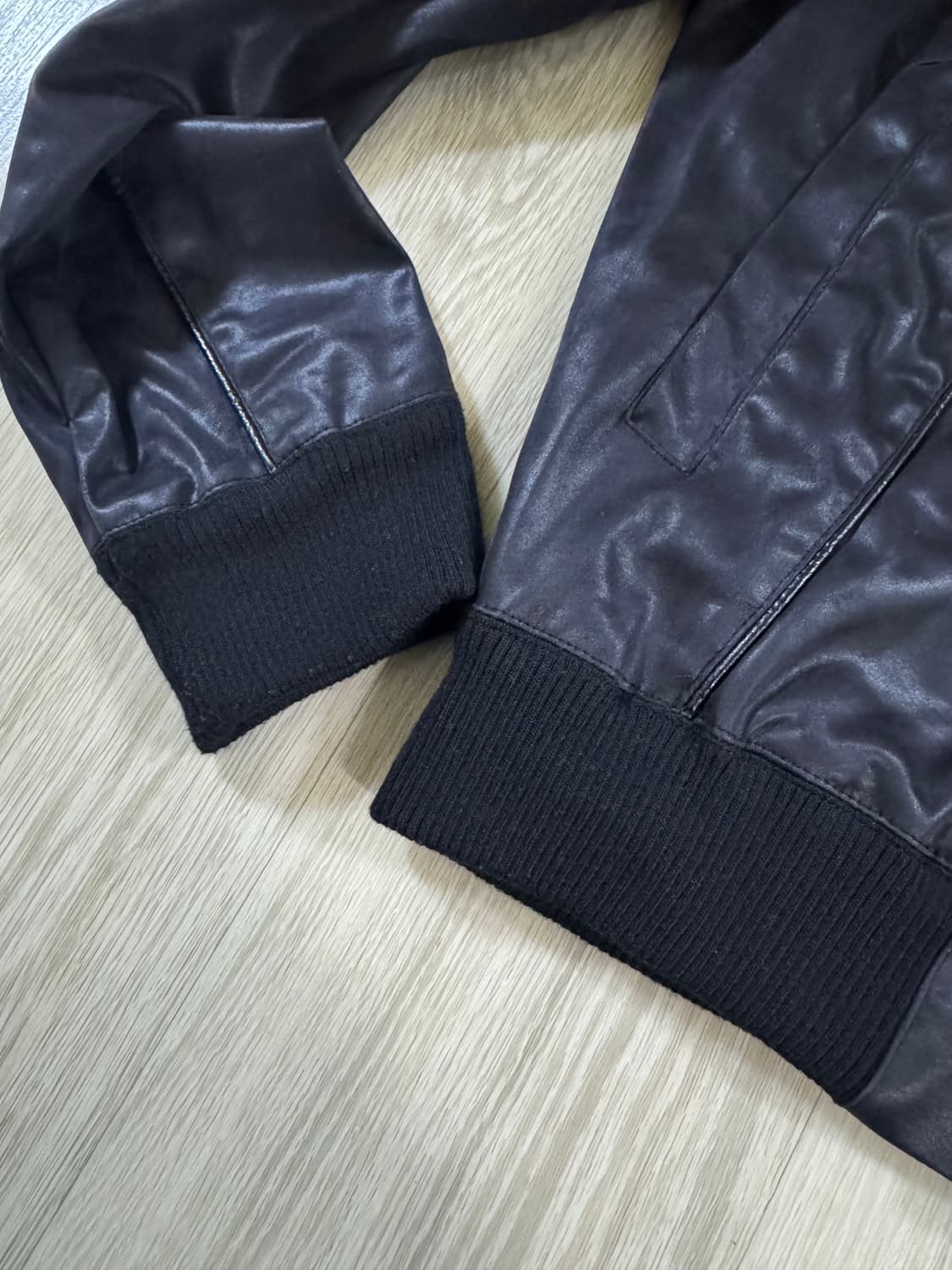 아캄 Piping Leather Blouson (Black) 상품이미지4