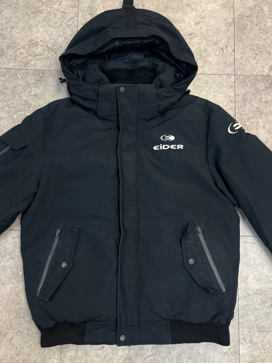 아이더 덕다운 후드 패딩 자켓 블랙 L #csz2592 상품이미지5