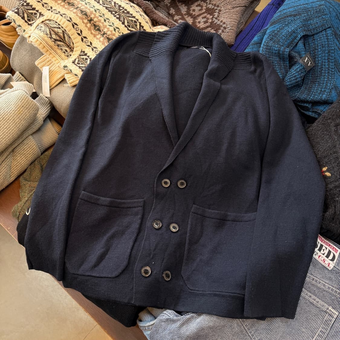 제냐 더블 브레스트 솔카라 캐시미어 혼방 가디건 L 상품이미지1