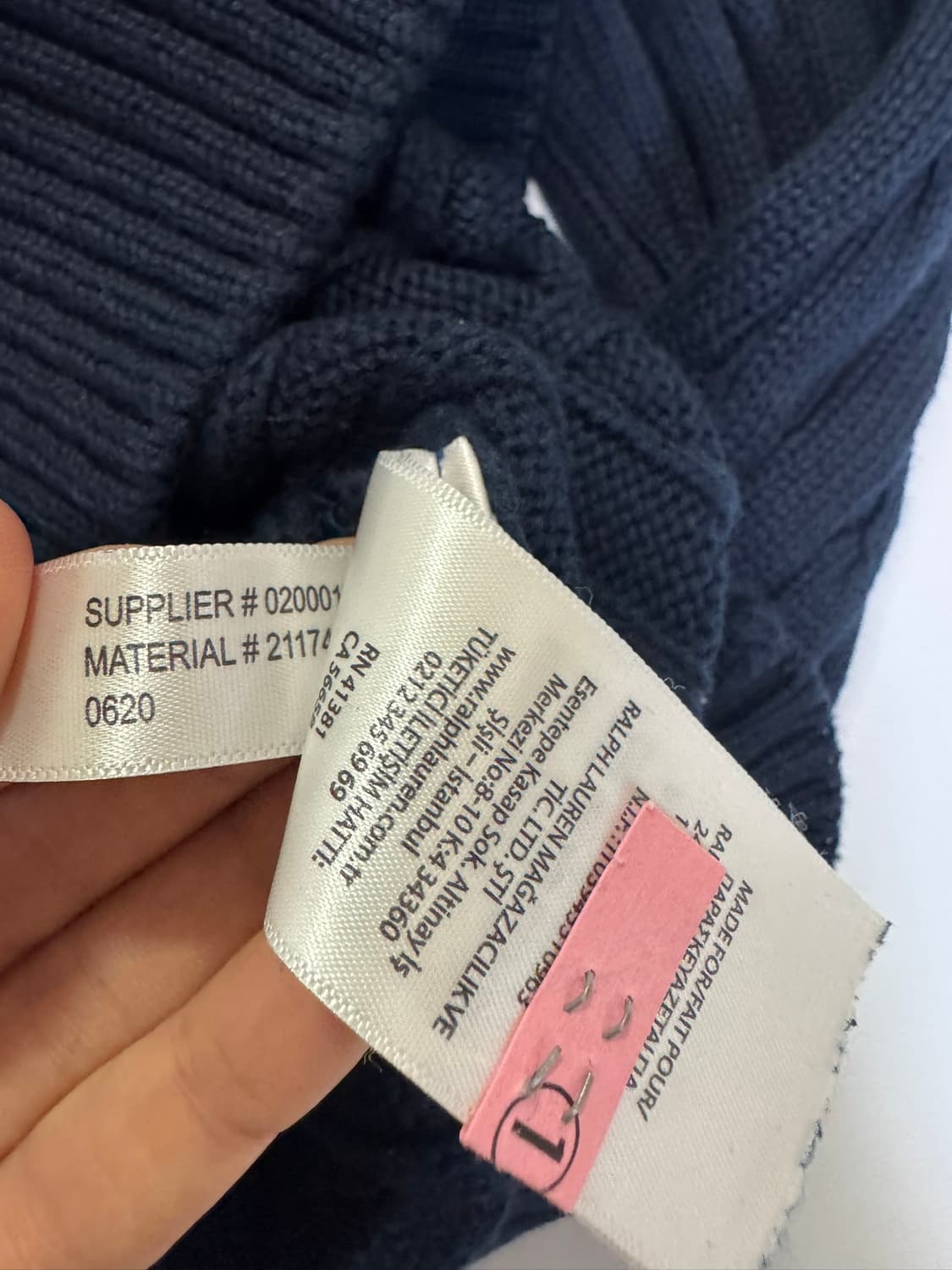 폴로랄프로렌 네이비 꽈배기 니트(S사이즈) 상품이미지5