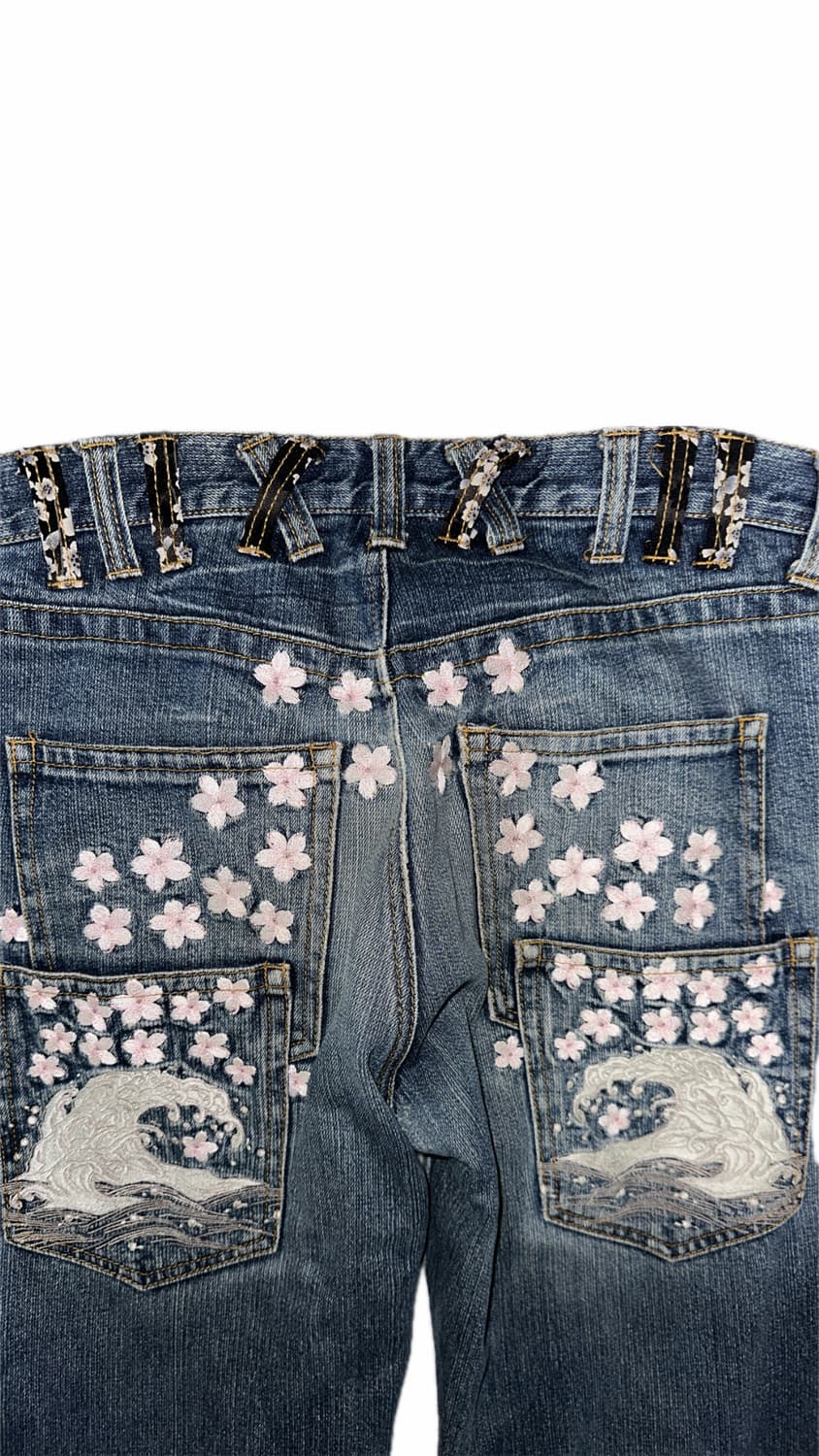 오리엔탈 잉어 자수 데님 상품이미지5