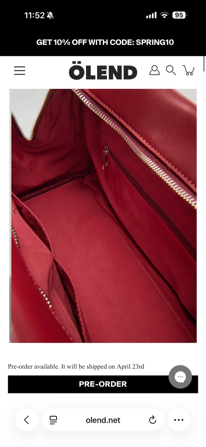 ölend brooklyn bag 올렌드 브룩클린백 체리레드 상품이미지4