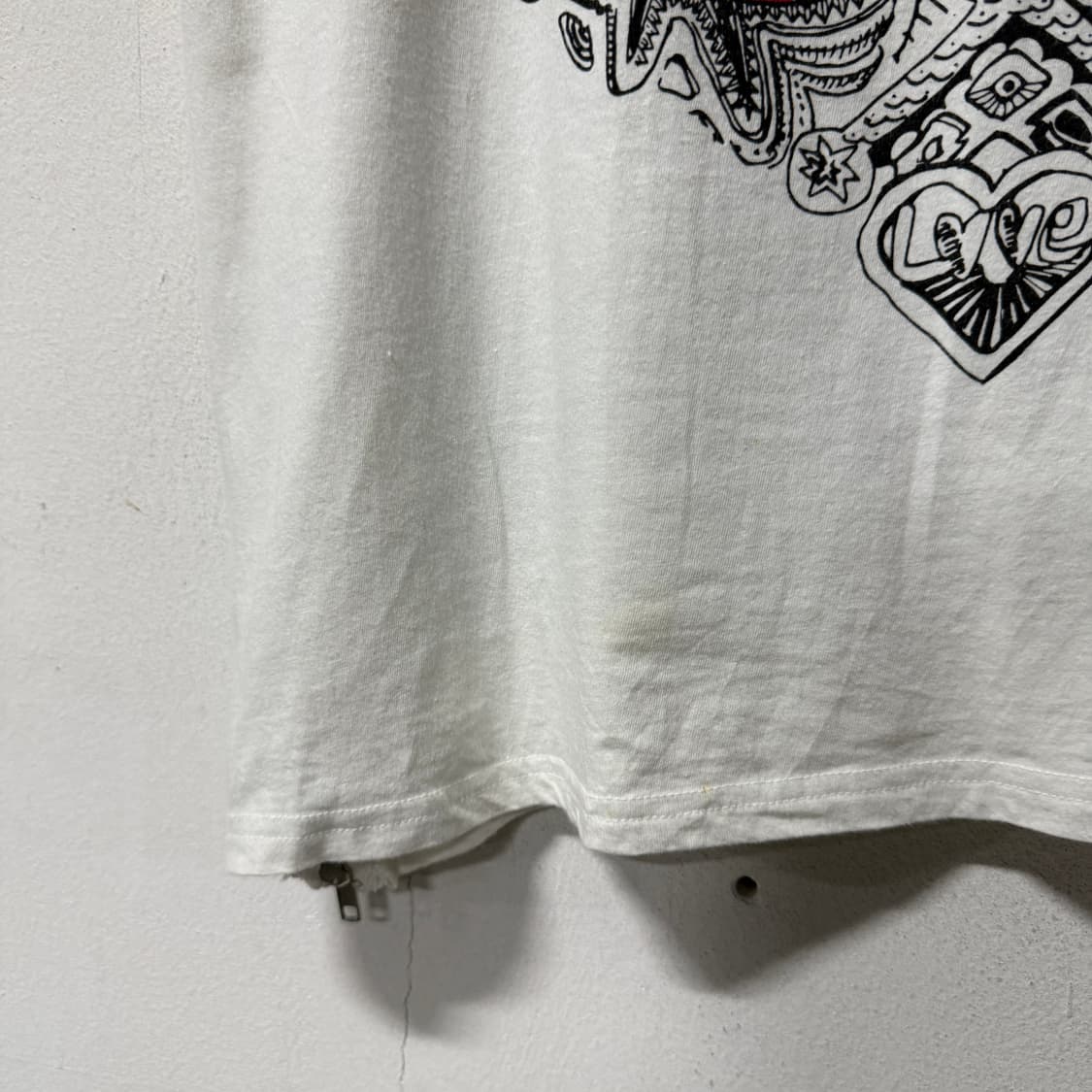 VTG 빈티지 락 고스 펑크 프린팅 사이드 지퍼 디테일 반팔 티셔츠 상품이미지4