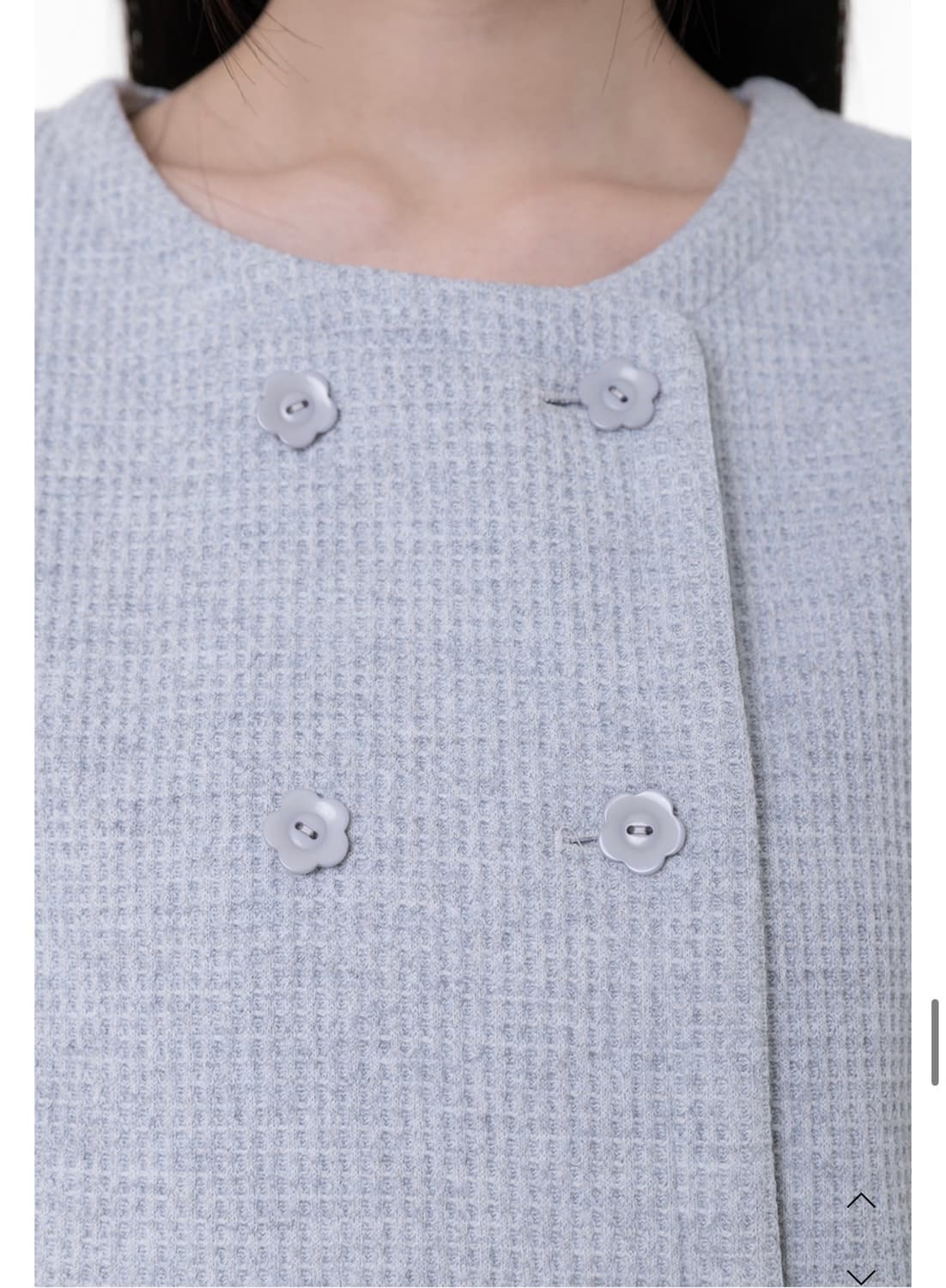 나이엔 naaieen 더블버튼 프릴 가디건 그레이 상품이미지3