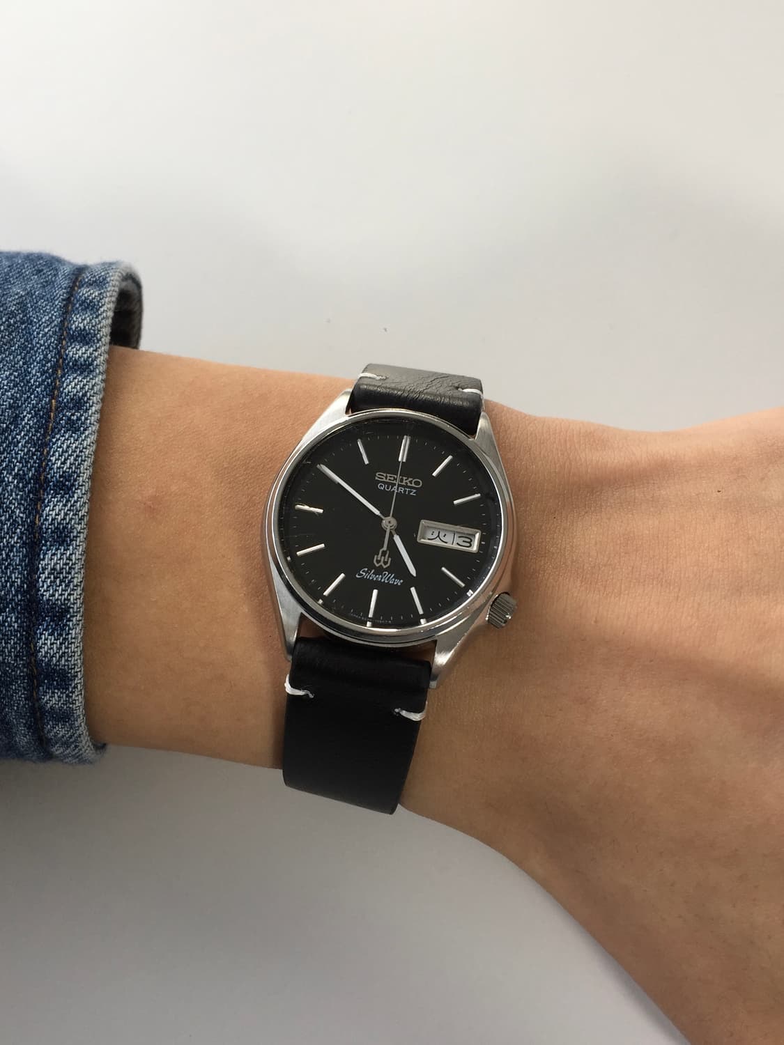 80s seiko silver wave black dial quartz 상품이미지1