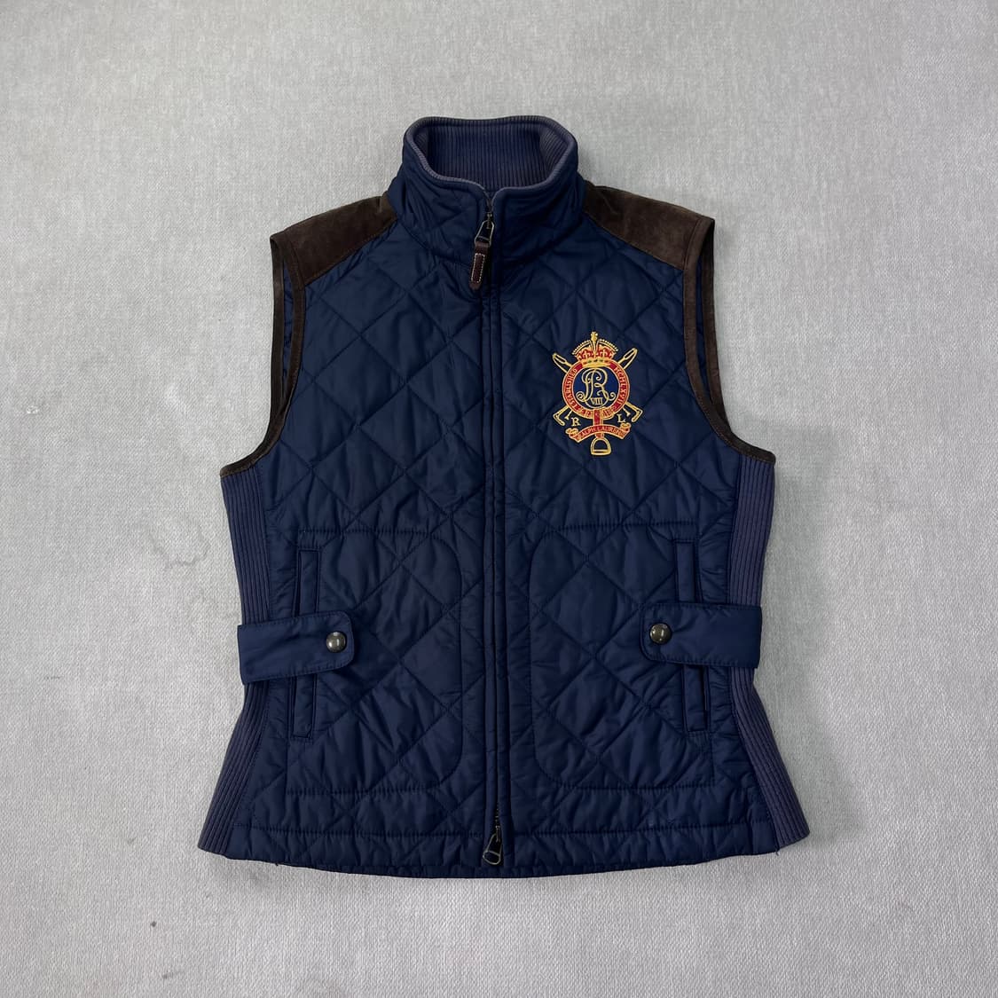 W 95 폴로라플로로렌 스웨이드 퀄팅 조끼 상품이미지1