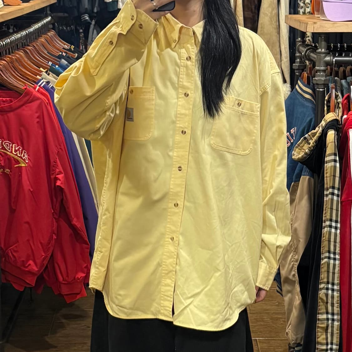 [HI] Carhartt 칼하트 투포켓 긴팔셔츠 라이트얠로우 상품이미지2