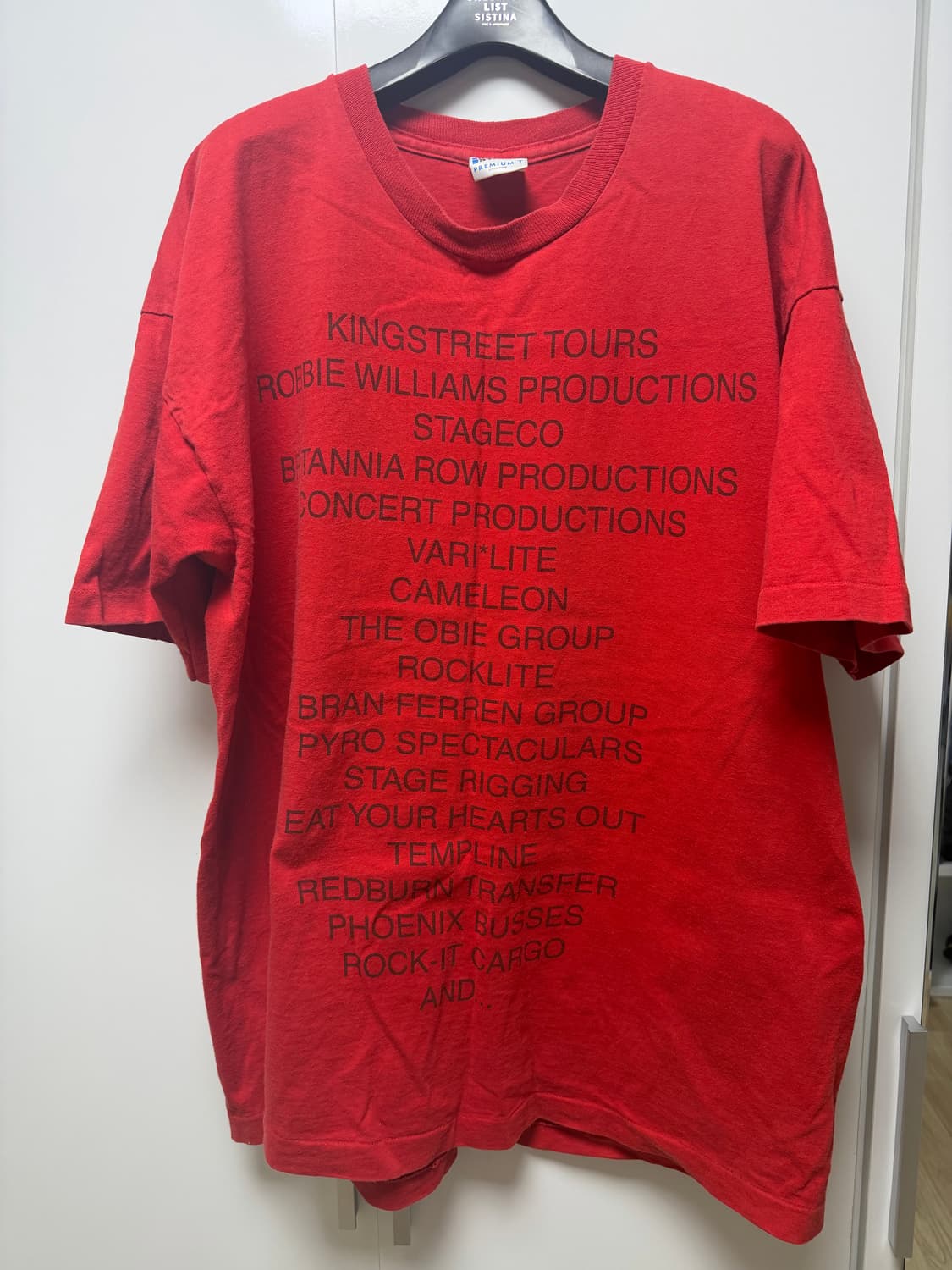 90s 빈티지 핑크플로이드 스태프 티셔츠 XL 상품이미지1