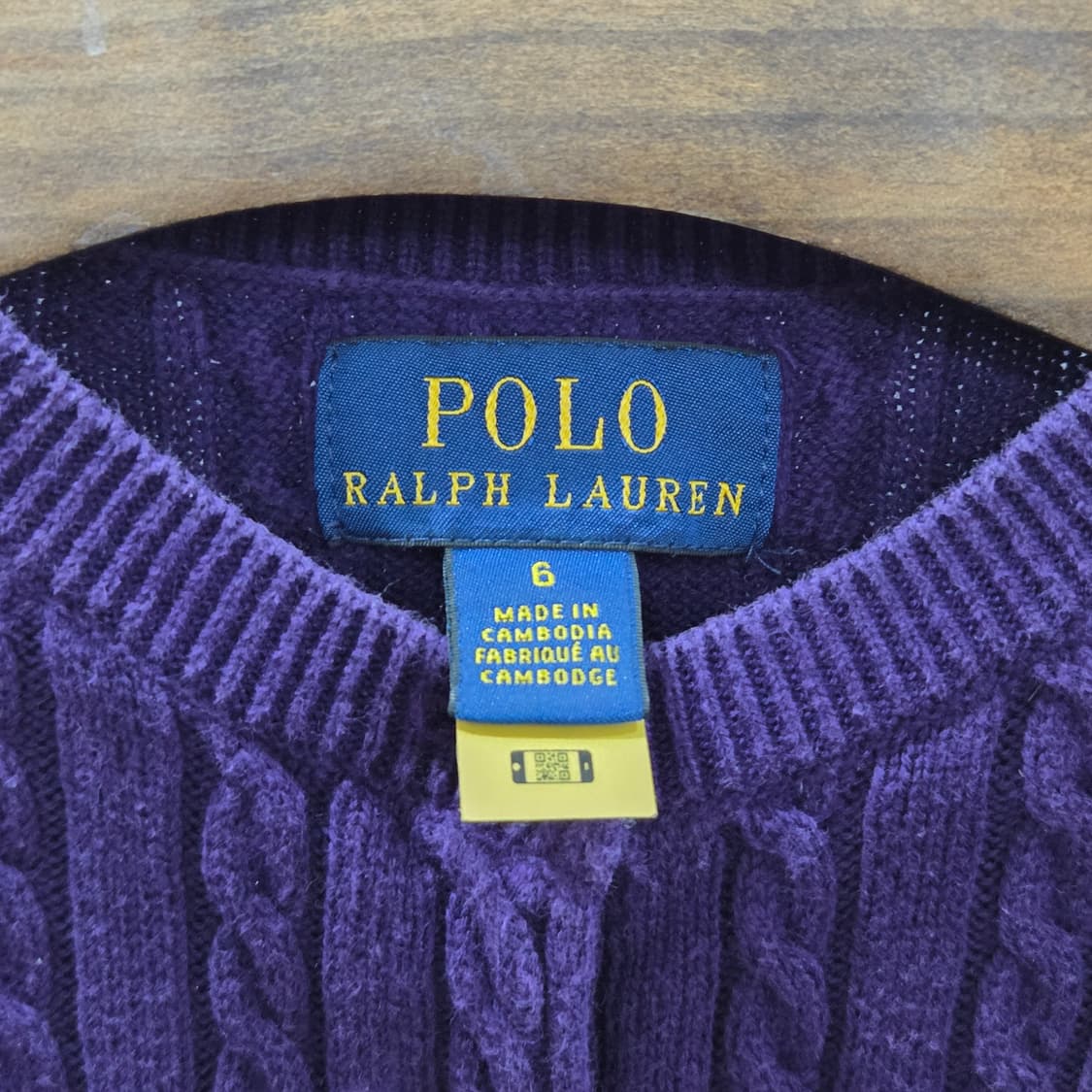 폴로랄프로렌 여아 케이블니트 가디건 퍼플 6 상품이미지3