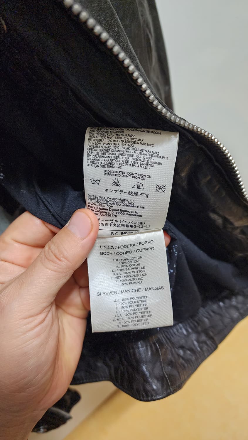 정품 디젤(DIESEL) 레더 가죽 라이더 자켓 상품이미지8