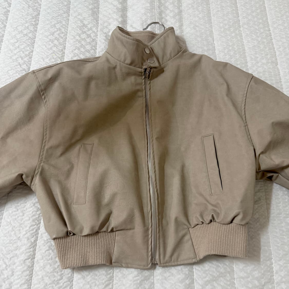 빈티지 베이지 레더자켓 상품이미지1