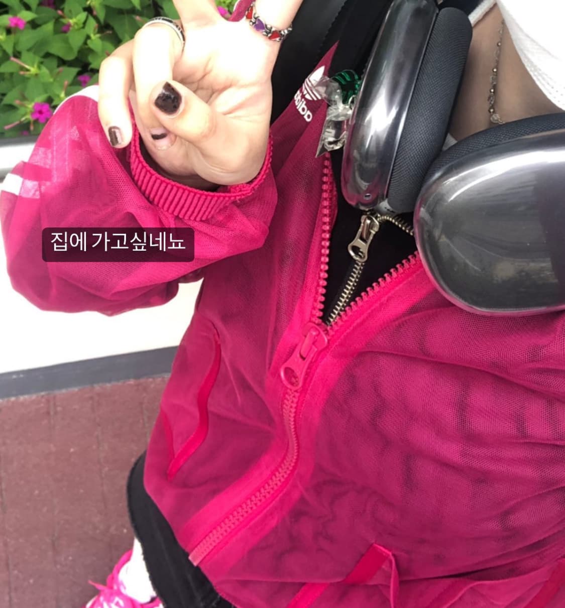 아디다스 오리지널 매쉬 시스루 트랙 자켓 핑크 S 상품이미지3
