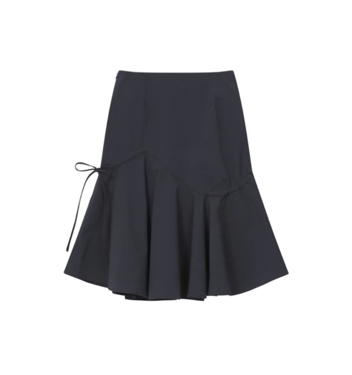 미세키서울 셔링 러플 미디 스커트 차콜 상품이미지1