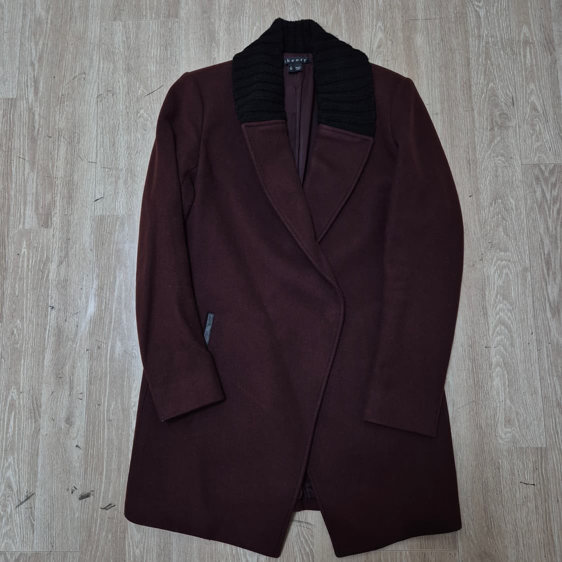 띠어리 여성 럭셔리 하이브리드 니트넥 더플 코트 (55) 상품이미지1