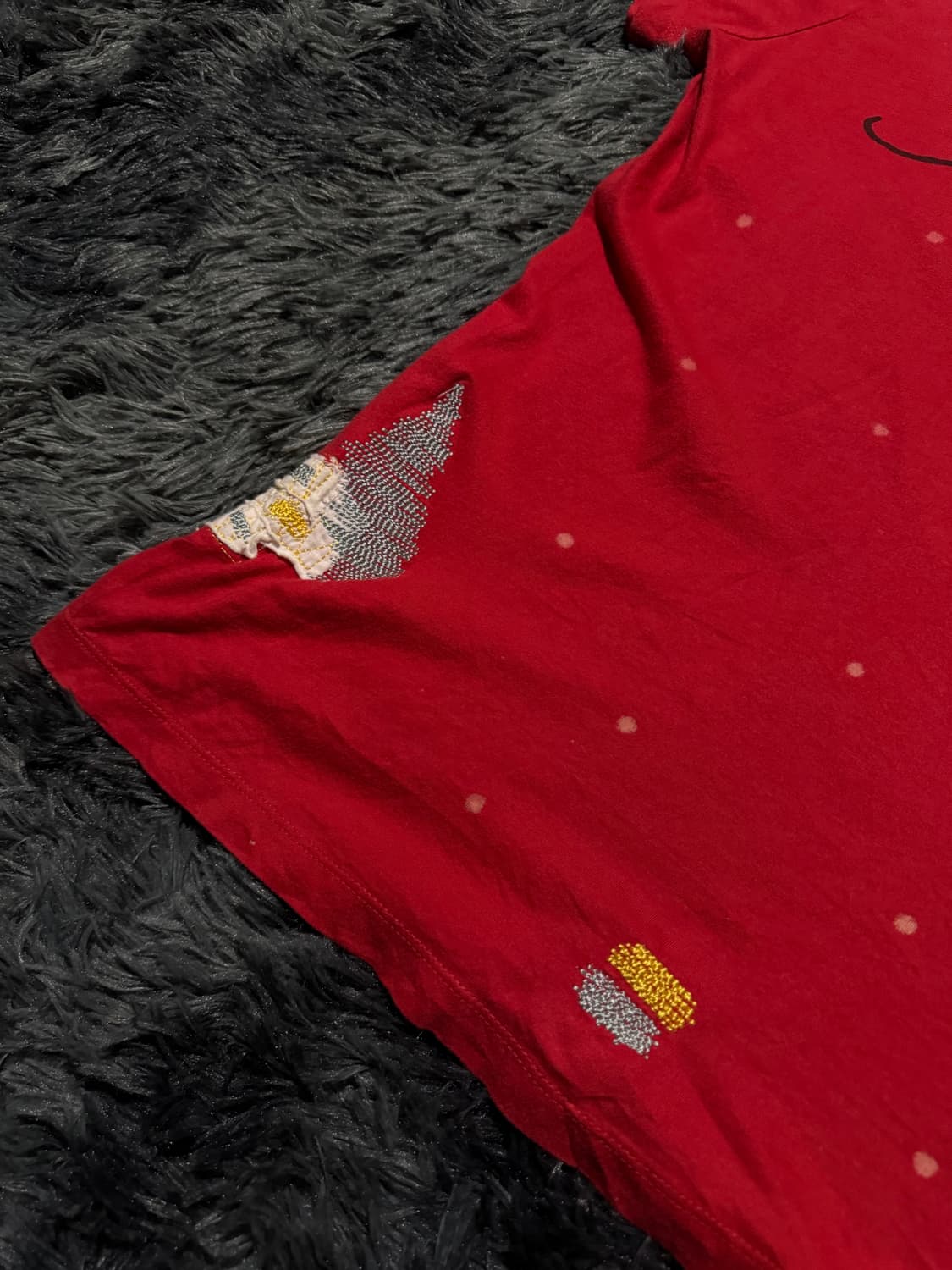 Ed Hardy 로고 레터링 등판 잉어 프린팅 레드 반팔 상품이미지4