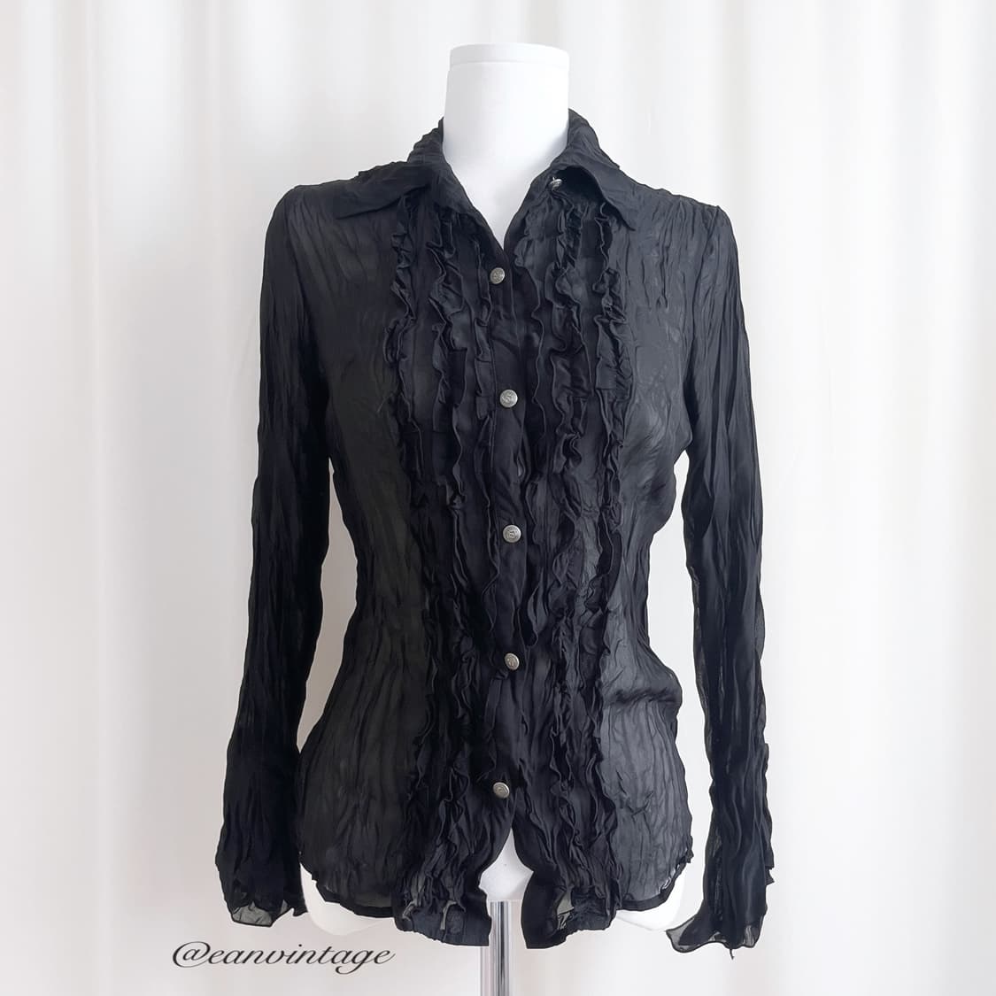 black wrinkle antique blouse 상품이미지2