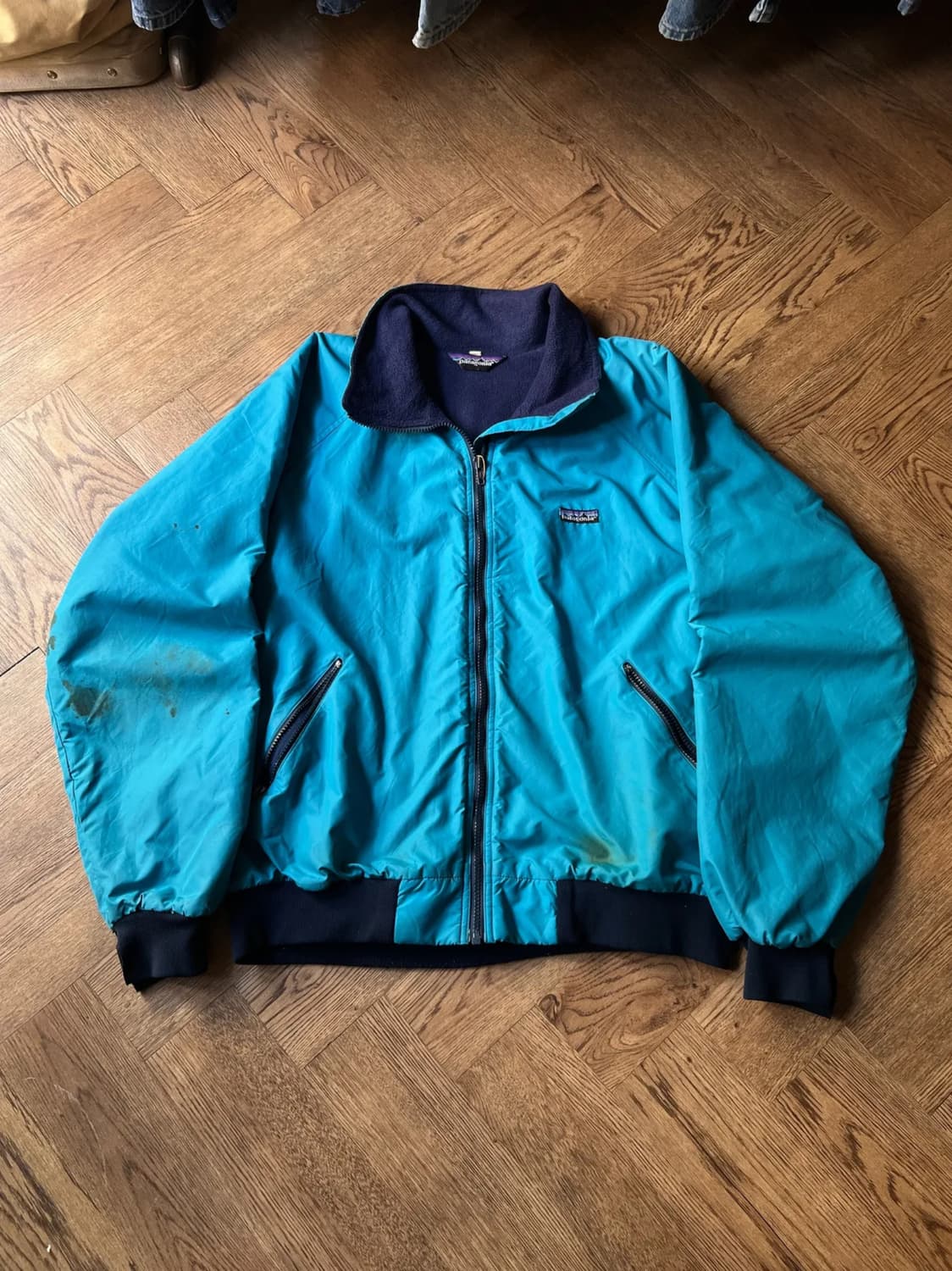 [XL]80's 파타고니아 USA 더티 나일론 쉘드 웜업 자켓 상품이미지1