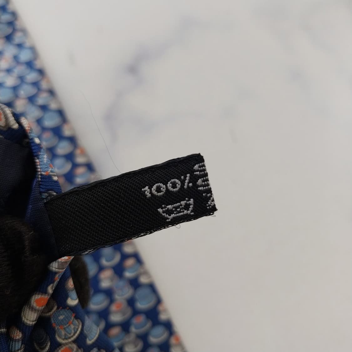 살바토레 페라가모 블루 커피잔 모티브 넥타이 9.2cm B등급 K2584 상품이미지6