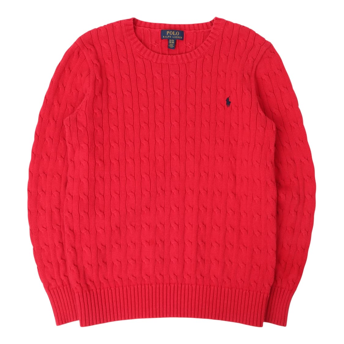 폴로 랄프로렌 레드 코튼 케이블 니트 상품이미지1