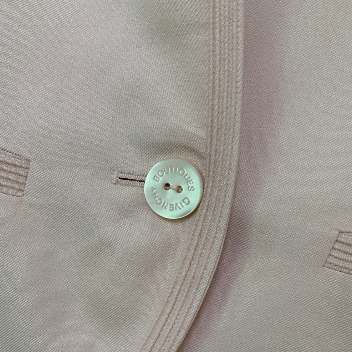 지방시 빈티지 베이비핑크 노카라 원버튼 여성 자켓 38 하객룩 상품이미지6