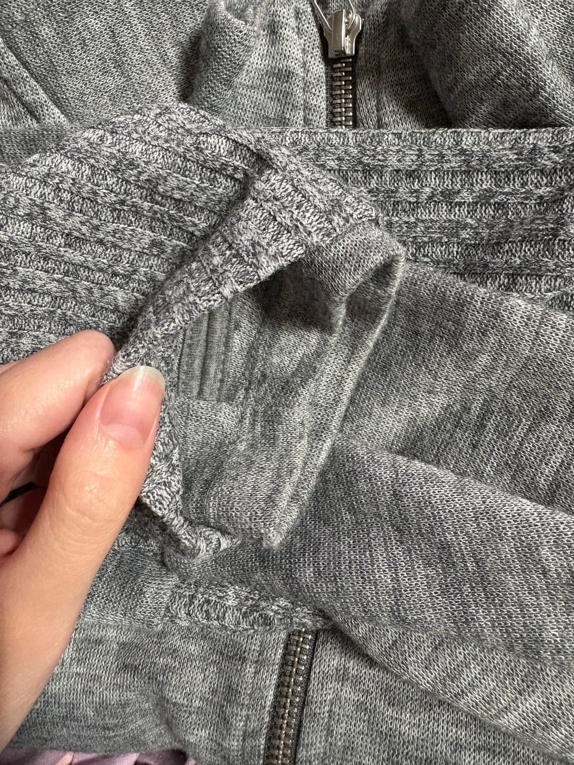 해칭룸 더블 슬리브 트랙 가디건 그레이 2사이즈 상품이미지2