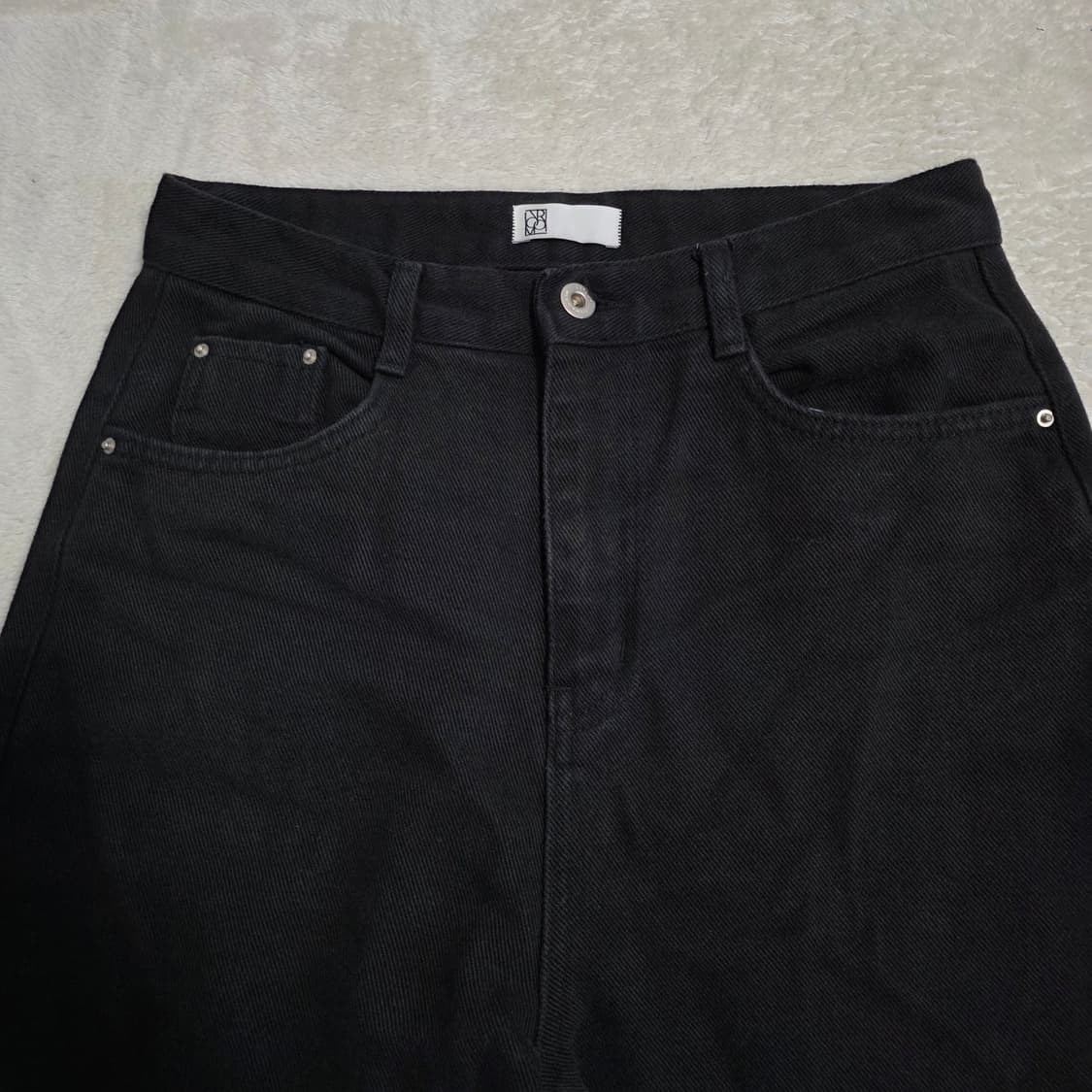 (1)여성 라룸 블랙 와이드 데님 팬츠 상품이미지2