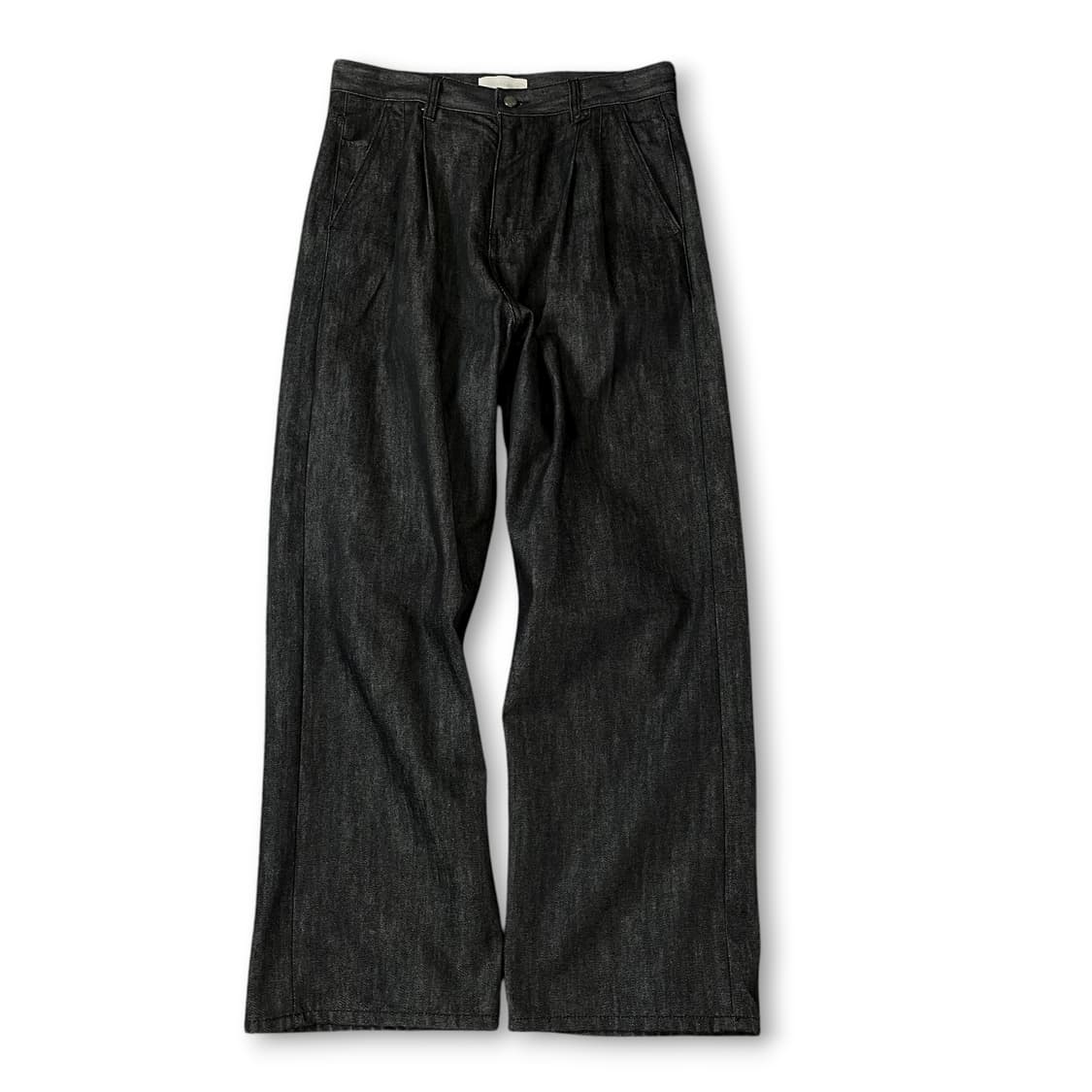 (33) 포트너스 흑청 핀턱 와이드 데님 팬츠 상품이미지1