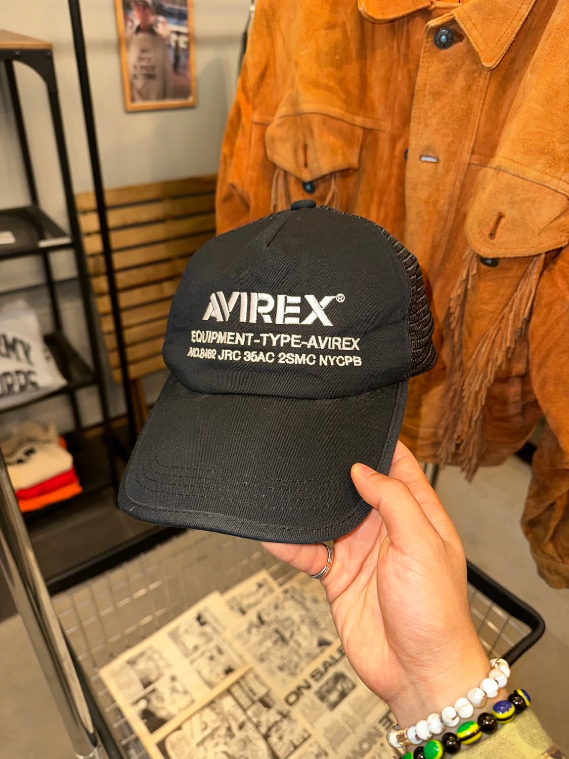 Avirex logo black trucker cap 상품이미지6
