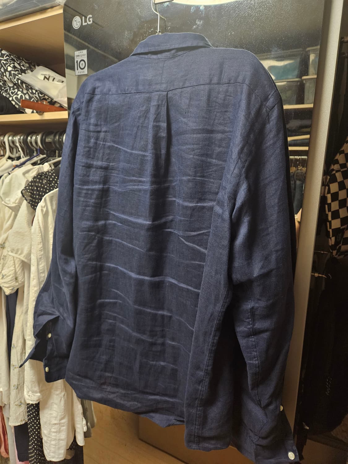 폴로 랄프로렌 새상품 린넨셔츠 네이비 상품이미지2