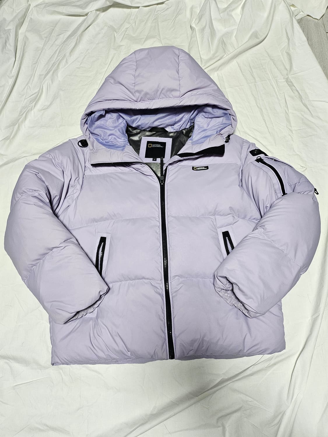 내셔널지오그래픽 구스 숏패딩 연보라 S 상품이미지1
