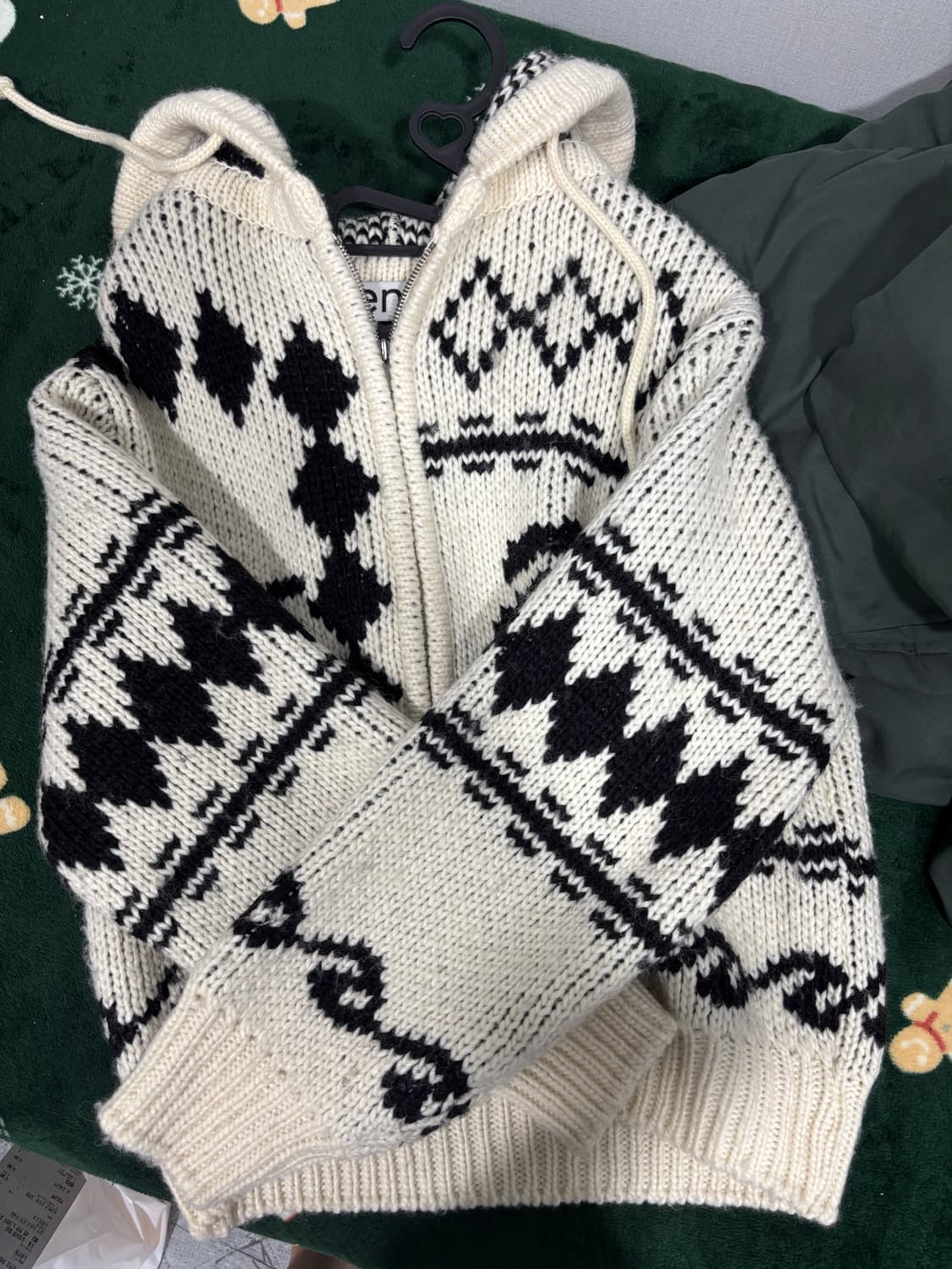 오픈와이와이 자카드 니트 집업 상품이미지3