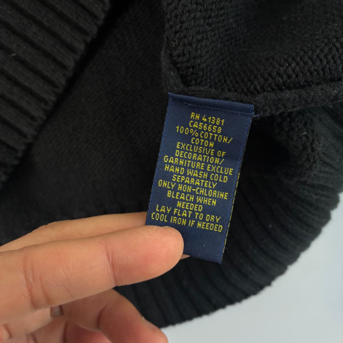 Polo  폴로 랄프로렌 자수 코튼 버튼업 블랙 니트  상품이미지6