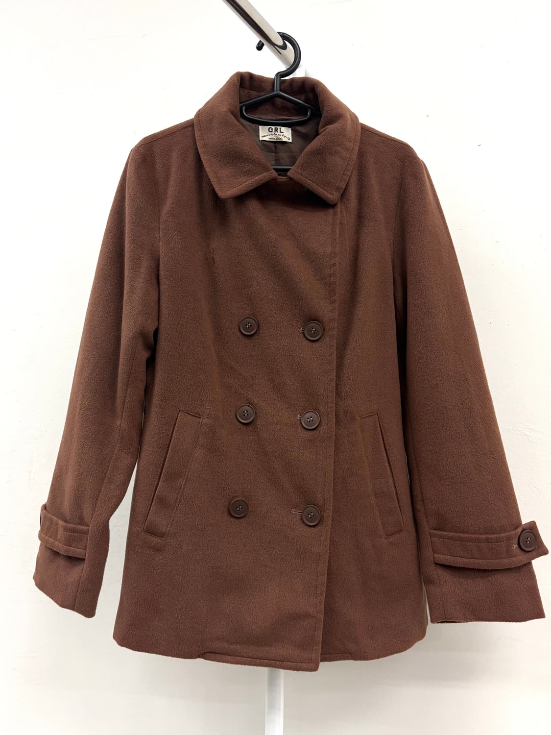 빈티지 브라운 더블 하프 코트 자켓 상품이미지6