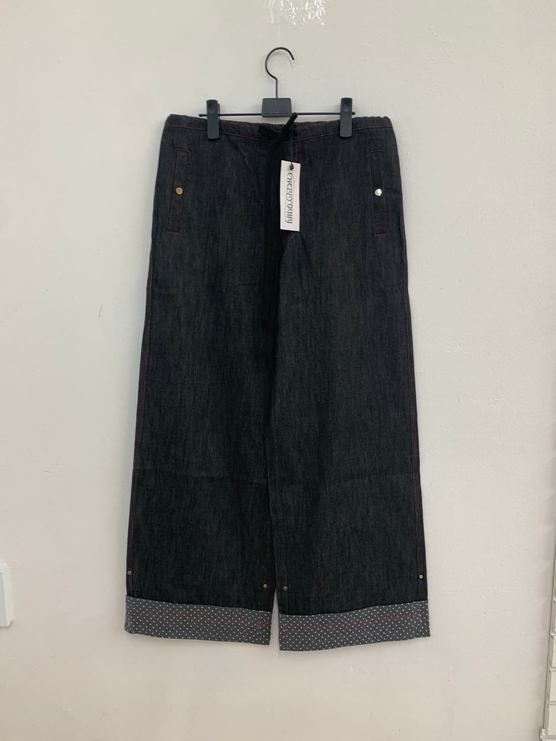 CHERRYQUIRI LACE LAYERED ROLL UP DENIM - 상품이미지1