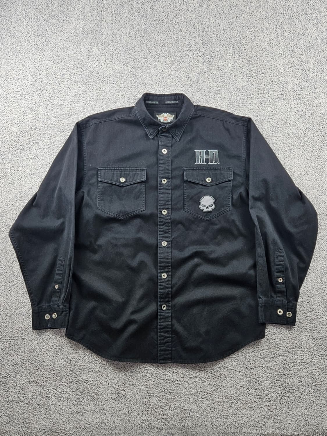 할리데이비슨 모터사이클 포켓 스컬 바이커 셔츠 ( L ) / 9362 상품이미지3