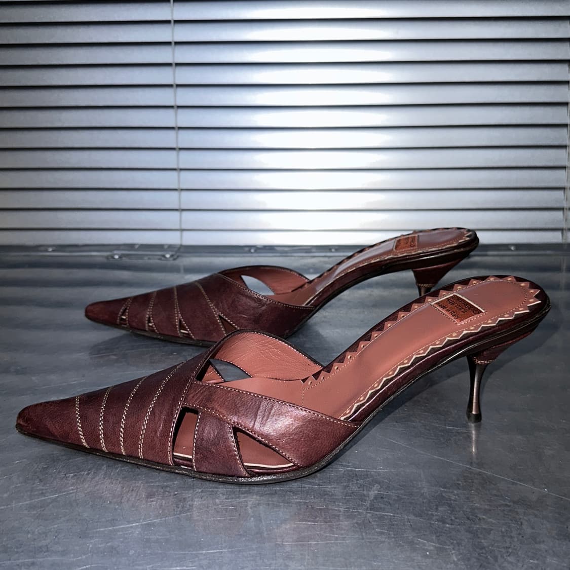 00s 고프레도 판티니 이탈리아 레더 포인티드 힐 상품이미지2