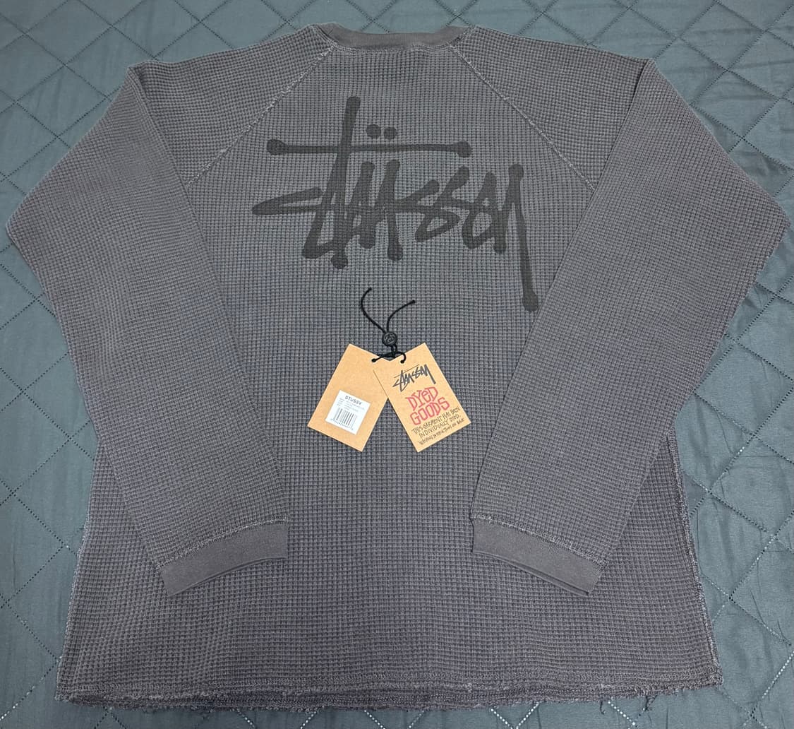 [L] 스투시 써멀 롱슬리브 워시드 블랙 상품이미지2