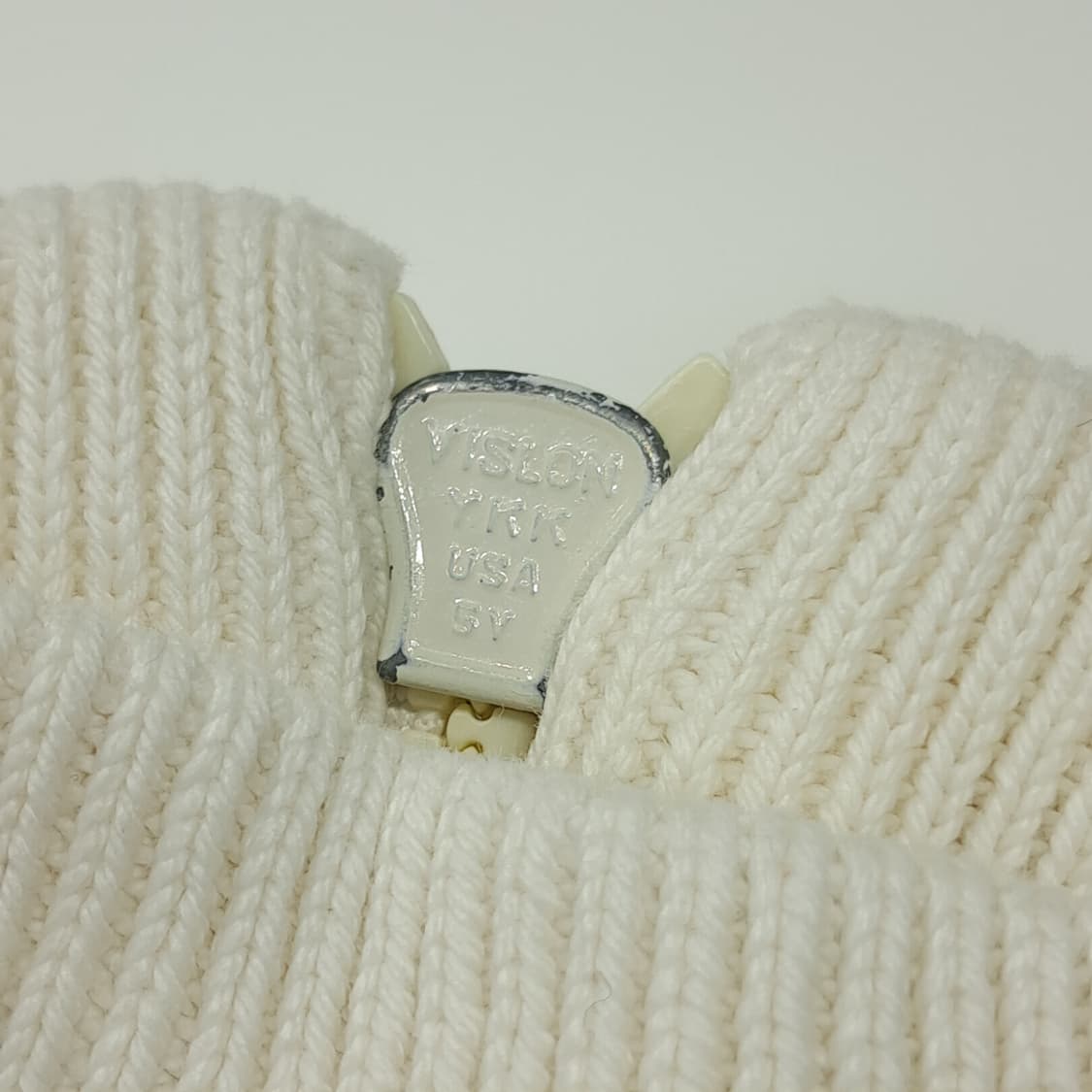 CL355 L 엘엘빈 80s 미국판 아이보리 집업 니트 스웨터 상품이미지5