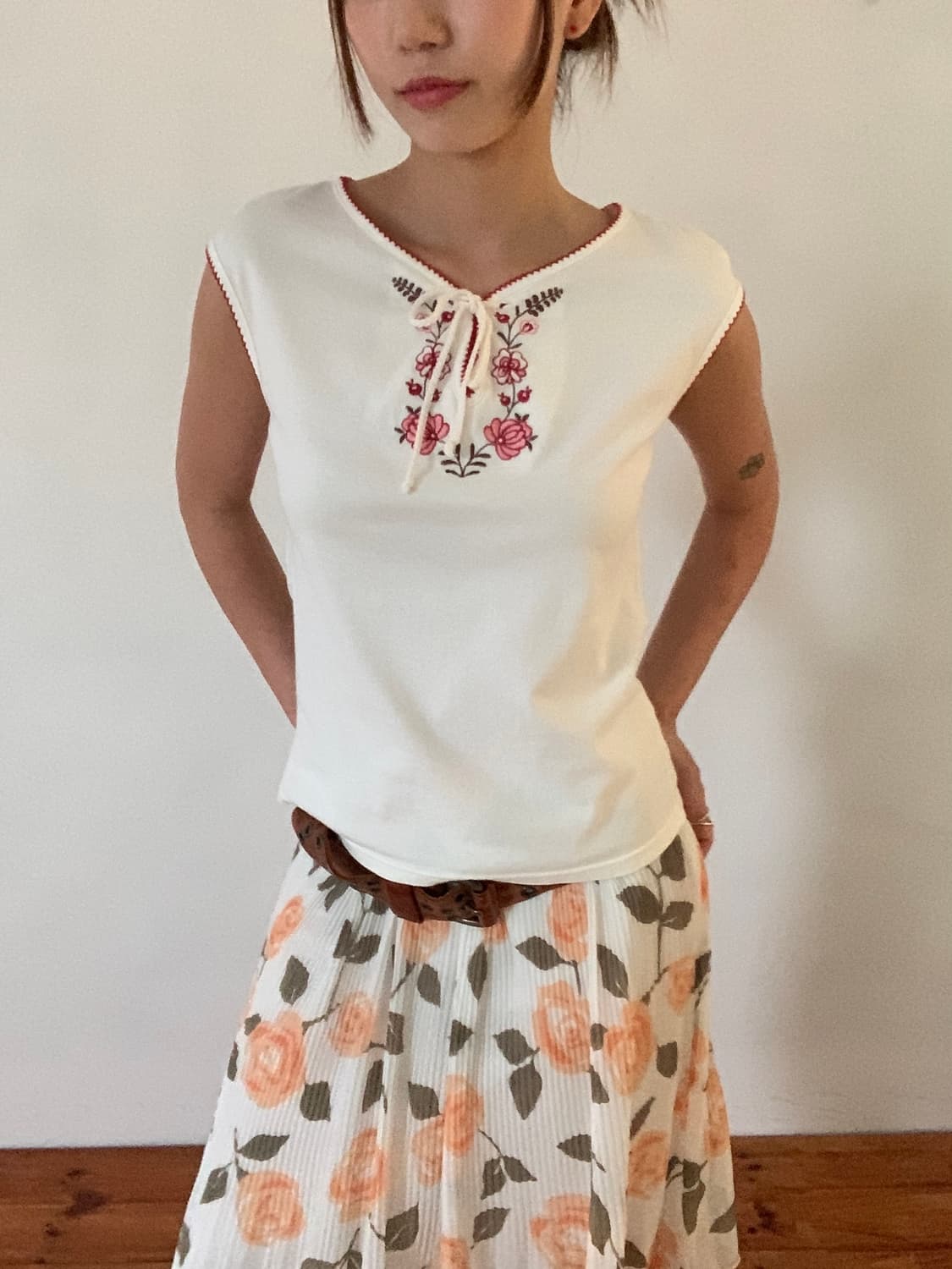 Embroidered Ribbon Short Sleeve 상품이미지3