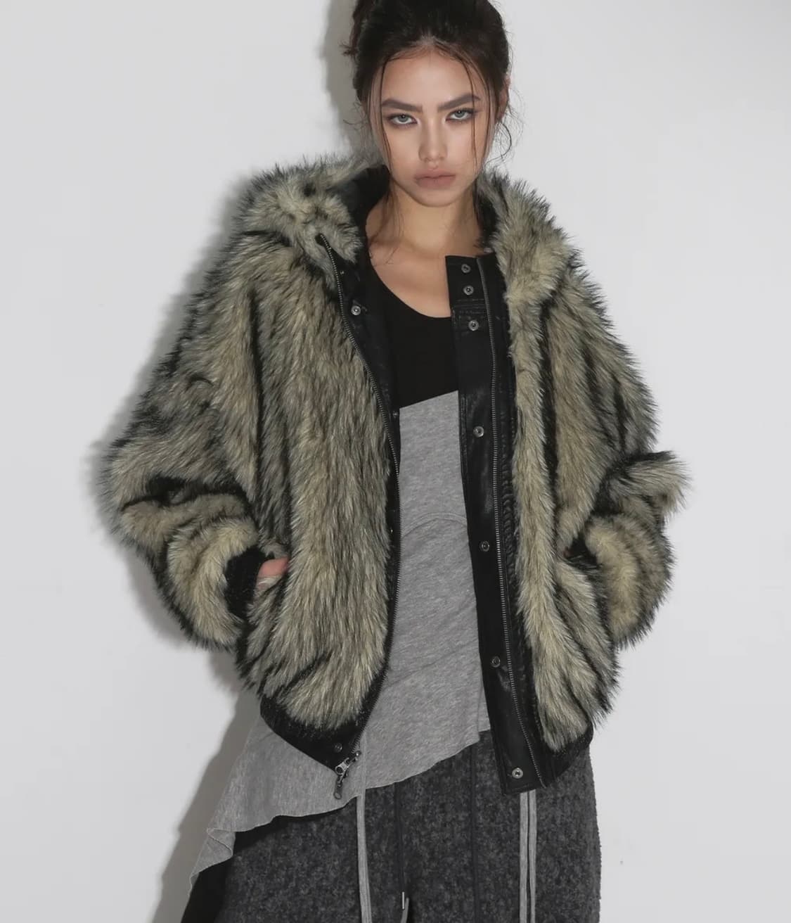 샌드릭 리버시블 퍼 레더점퍼 상품이미지1