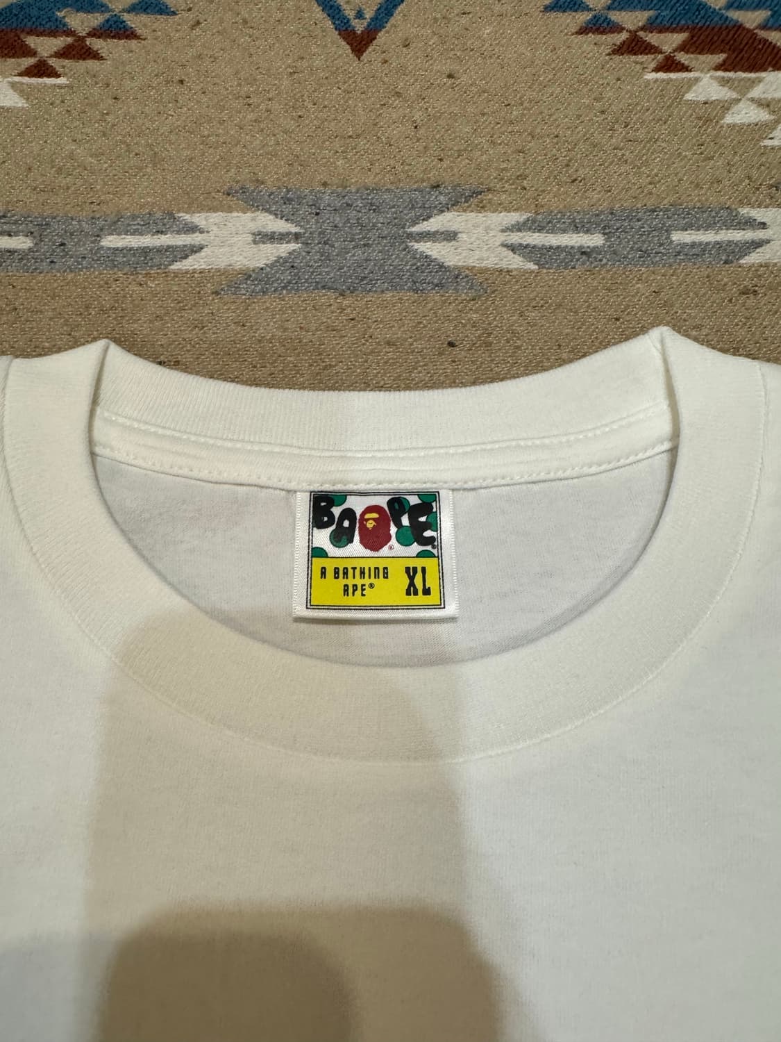 [XL] 베이프 퍼스트 카모 비지 웍스 티셔츠 화이트 그린 상품이미지3